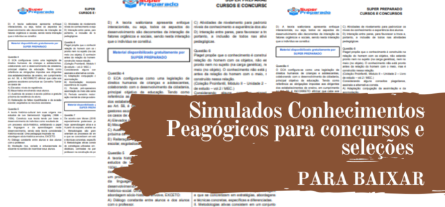 Simulados Conhecimentos Peagógicos para concursos e seleções em pdf Simulados Conhecimentos Peagógicos para concursos e seleções em pdf