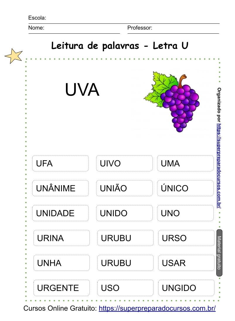 Ficha Leitura de Palavras – Super Exato